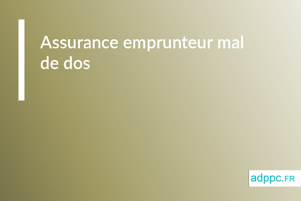 Assurance emprunteur mal de dos