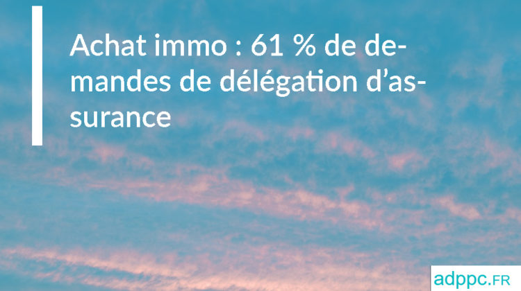 Achat immo : 61 % de demandes de délégation d'assurance