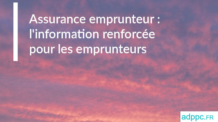 assurance emprunteur immobilier linformation renforcee pour les emprunteurs
