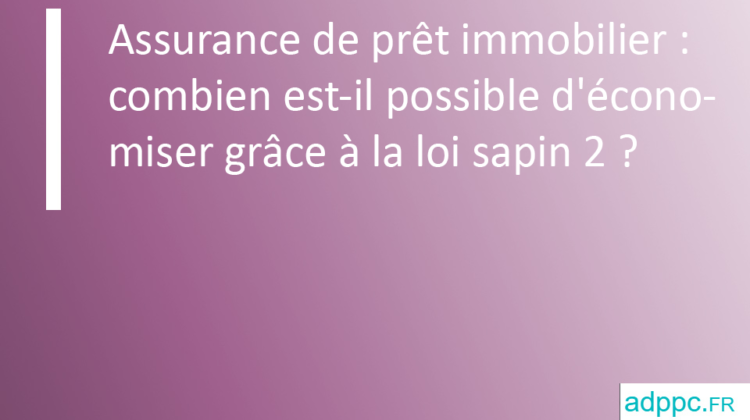 Assurance de prêt immobilier : combien est-il possible d'économiser grâce à la loi sapin 2 ?