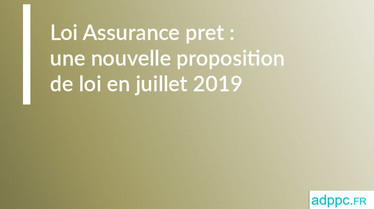 Loi Assurance pret : une nouvelle proposition de loi en juillet 2019
