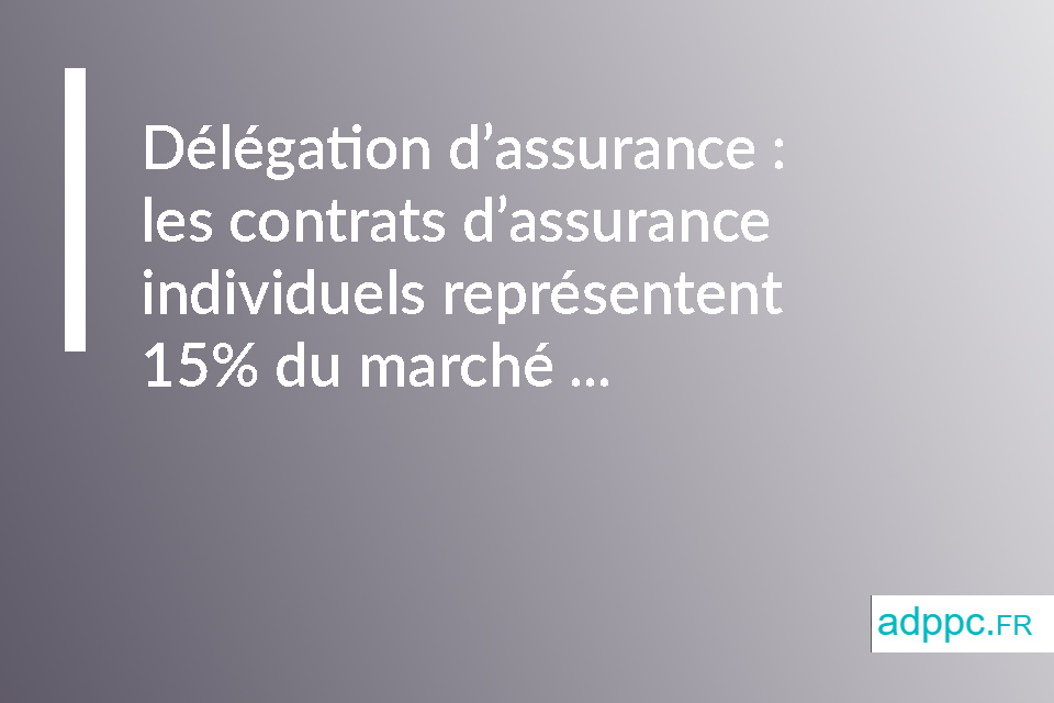 Délégation d'assurance : les contrats d'assurance individuels représentent 15 % du marché