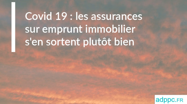 Covid 19 : les assurances sur emprunt immobilier s'en sortent plutôt bien