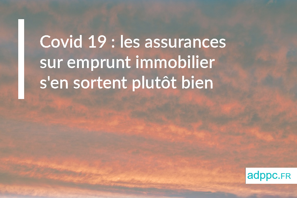 Covid 19 : les assurances sur emprunt immobilier s'en sortent plutôt bien