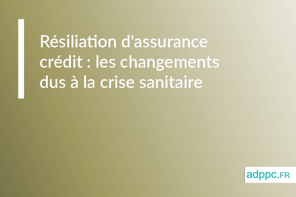 Résiliation d'assurance crédit : les changements dus à la crise sanitaire