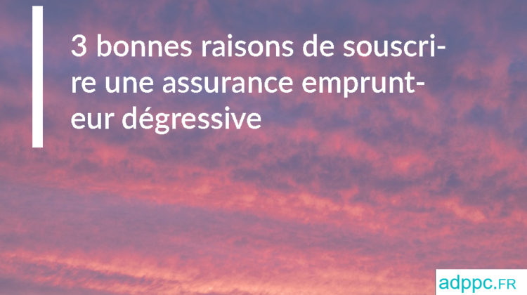 3 bonnes raisons de souscrire une assurance emprunteur dégressive