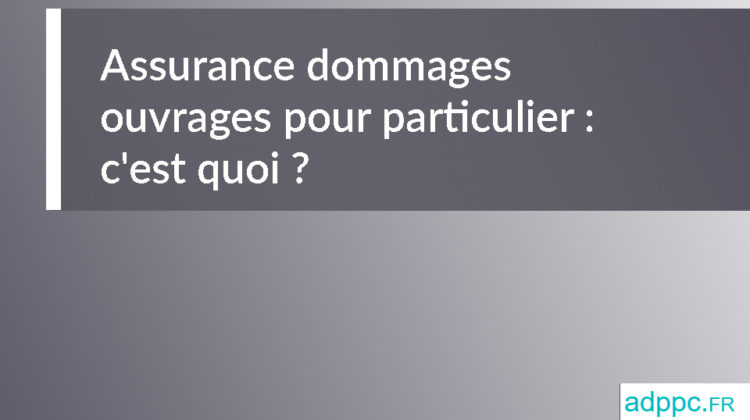 Assurance dommages ouvrages pour particulier : c'est quoi ?